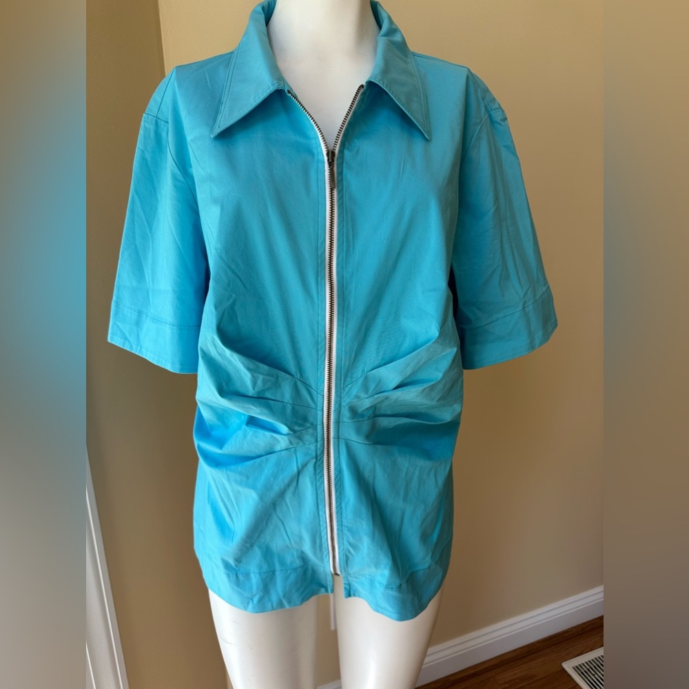 Trendy Finley Size XL short sleeve zip up blouse NWOT